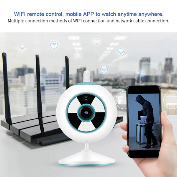 1080P WiFi CCTV Full Farge Nattsyn Innendørs Hjemovervåking Mini Sikkerhets IP-kamera for Onvif 100‑240V
