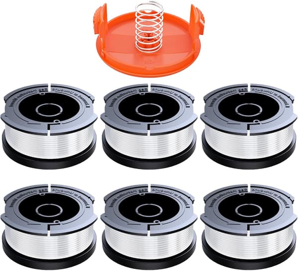 Black+Decker Trimmertrådspole 1,65 mm 10 m 6 spoler 1 deksel 1 fjær