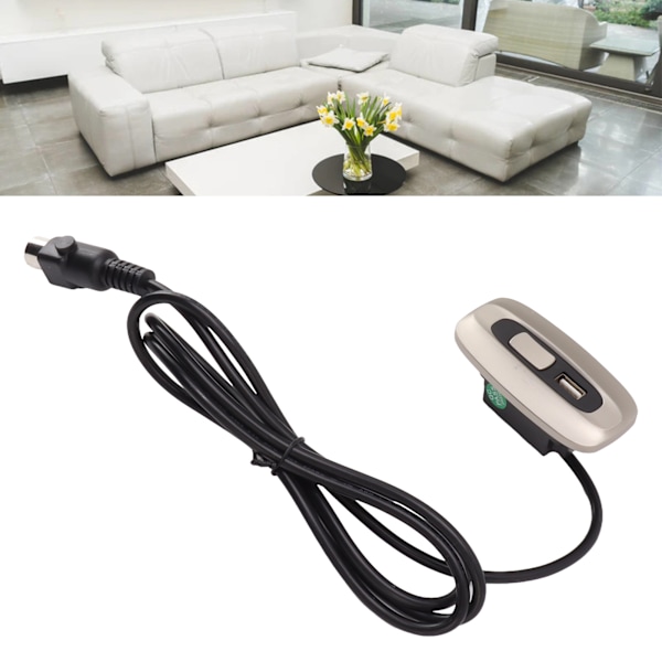 Loftsofa håndbetjening 5-polet 2 knapper Elektrisk sofa Power Recliner kontrolkontakt med USB-opladningsport 12-29V