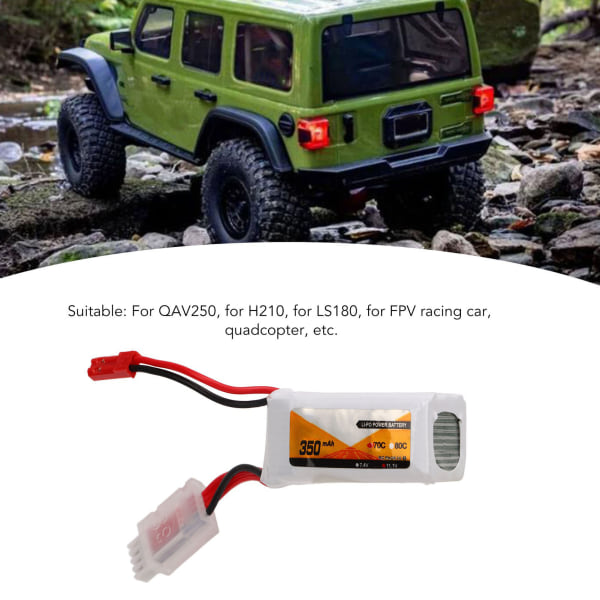 RC Lipo-batteri 11,1V 70C utladningshastighet 3S JST-pluggkontakt 350mAh kraft for fjernstyrte kjøretøy
