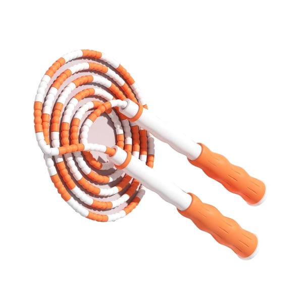 Segmenterat Hopprep Justerbart Trasselfritt Pärlat Flexibelt PP Plast Hopprep för Barn Orange
