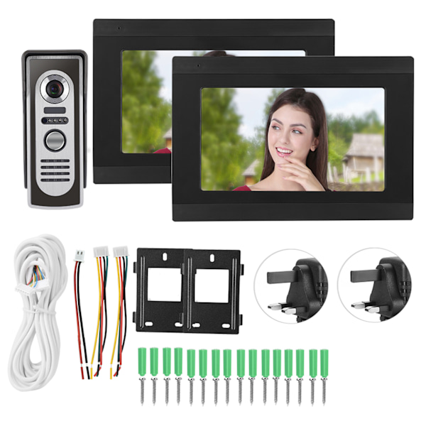 1V2 7 tommer IR WIFI Videodørtelefon Synlig Intercom APP Kamera 1080P 100-240VUK Stik