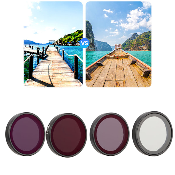 Actionkamera Linsefilter Magnetisk Optisk Glas CPL ND8 ND16 ND32 Filter Sæt til DJI Osmo Action3