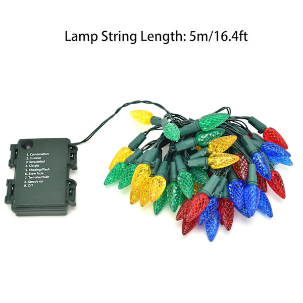 5m/16,4ft LED-koppartrådsljussträng Jordgubbsformade ljusslingor Batteridriven dekorativ lampsträng för rum, fest, bröllop