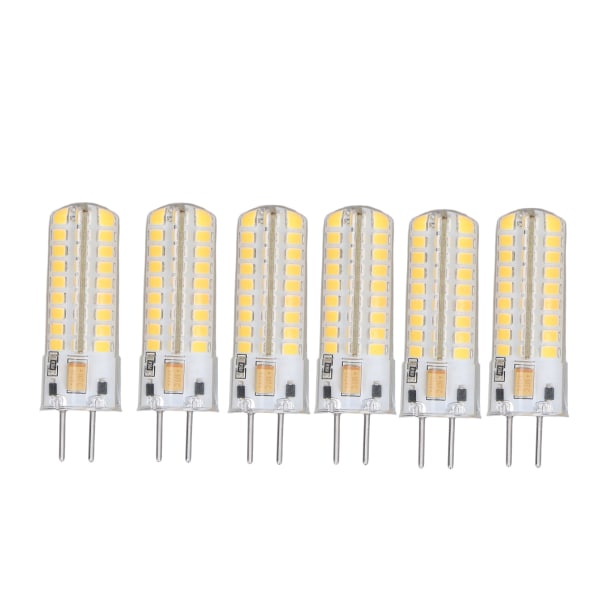 6 stk. GY6.35 LED-pære 7W AC DC12V 700lm 72 LED'er 360 graders LED-majspære til pendellamper loftslamper varmt lys (2700K-3000K)