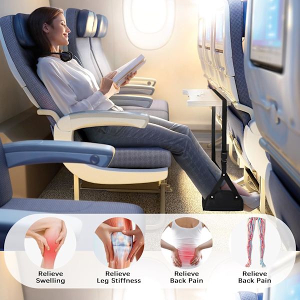 Flygplansfotstöd Bärbart Flygplan Resekomfort Essentials Memory Foam Höjdjusterbart Flygplansfotstöd