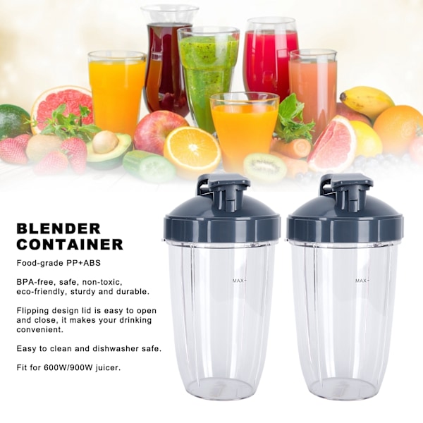 24OZ Transparent Blender Cup Container Lid Set Replacement Fit for 600W/900W Juicer