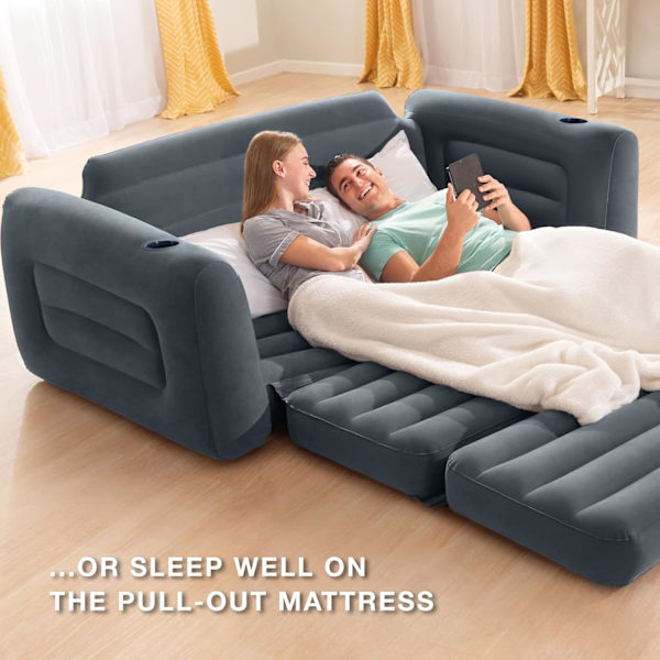 Intex Pull Out Oppustelig Seng Serie Oppustelig Sofa Dobbelt Tyk Lænestol Dovne Sofaseng Foldbar Oppustelig Flocking Sofa