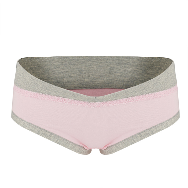 Blød og åndbar bomuldsgraviditetsundertøj til gravide kvinder med lav talje (Pink XL)