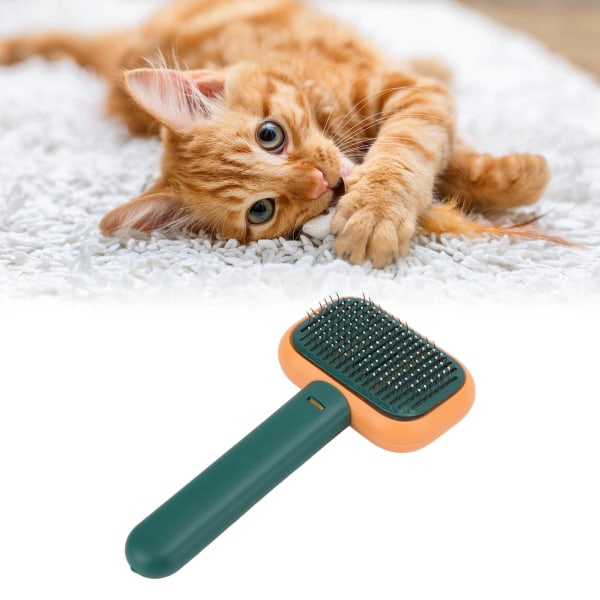 Dog Hair Brush Remove Floating Hair Multifunctional Self Cleaning Slicker Brush for Pets Cats DogsOrange Green