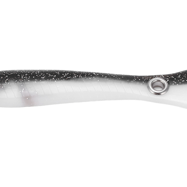 5 stk./sæt 10 cm 6 g blød lokkemad med 3D-øjne forstørret hale spole kunstig blød lokkemad til fiskeri sort hvid