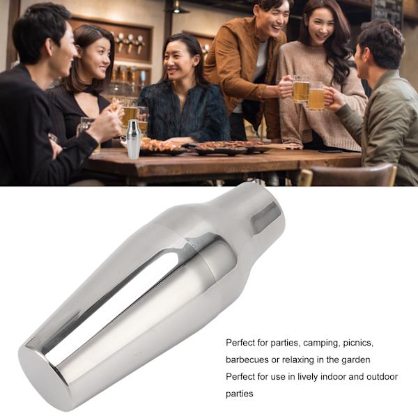 Rustfrit ståldrinkshaker fransk stil 2 sektioner Martini Mixer Drink Shaker til bar hjem camping picnic sølv