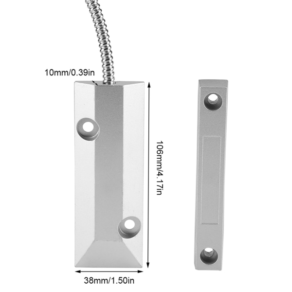 Dörrfönster magnetisk kontakt trådbunden sensor detektorbrytare för hemgarage larmsäkerhet