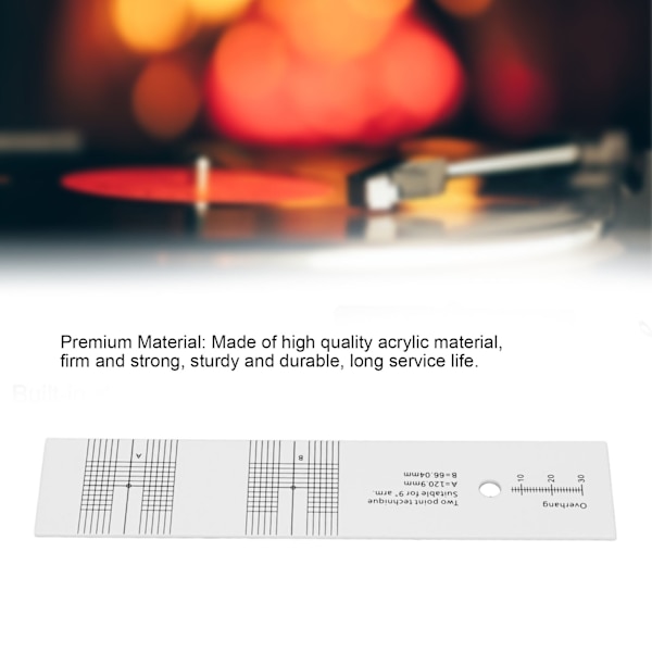Kasetin kohdistustyökalu Akryyli LP Phono -kasetin neulan kohdistustyökalu mittaukseen