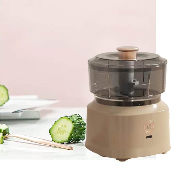 Elektrisk kødhakker, kværn, blender, multifunktionel, rustfrit stål, effektive, sikre fødevareblender til køkken, mørkebrun