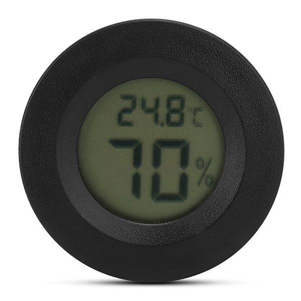 Innebygd rund digital reptiltermometer hygrometer fuktighetstemperaturmåler høy presisjon for øgle reptiler husholdningsbarnehage