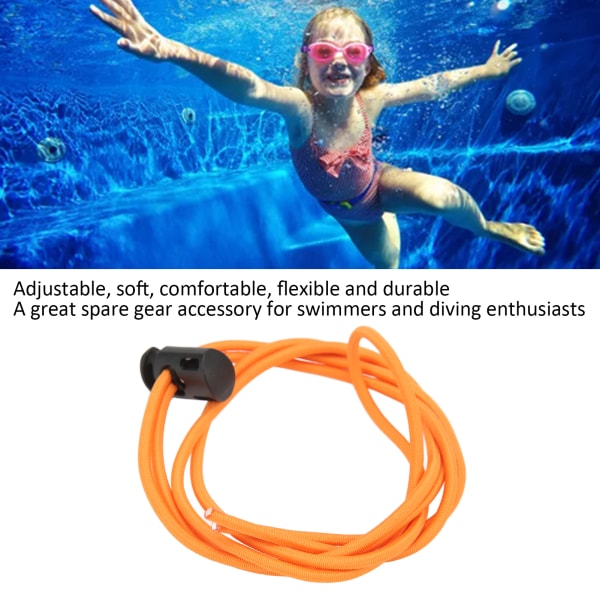 2 stk. Elastisk gummisvømmebrille stropp erstatningssett Dykking snorkling stropp ledning justerbar tau oransje