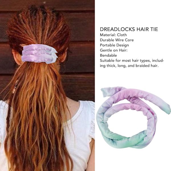 Spiral Lock Hårstrik Bøjbar Dreadlocks Hårstrik Jern Wire Lang Ponytail Holdere til Mand Kvinde Lilla Grøn
