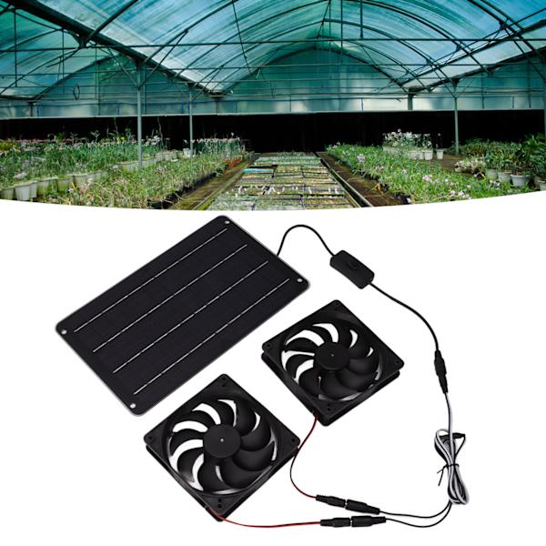 20W aurinkokäyttöinen kaksoistuuletin 12V tehokas energiansäästö aurinkopaneeli tuuletin sarja kytkimellä matkailuauto kasvihuone lemmikkieläinten koti