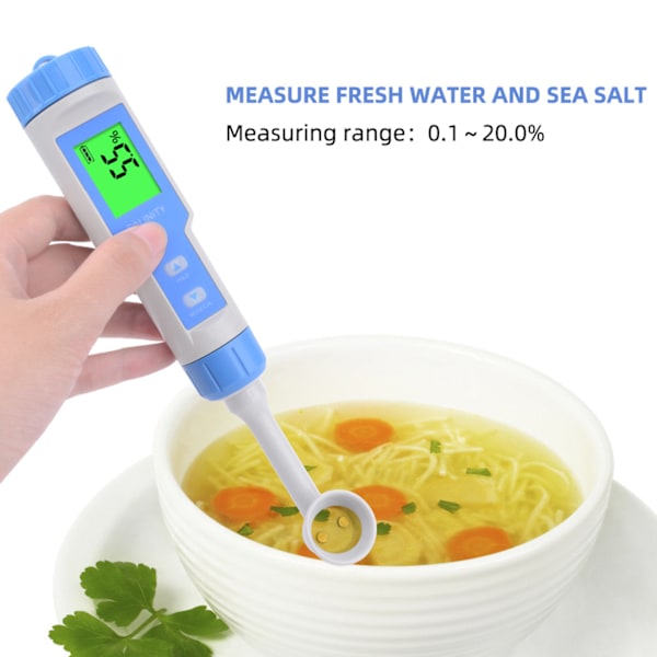 IP67 Waterproof Salinity Meter Tester for Food High Accuracy Salt Concentration Measuring