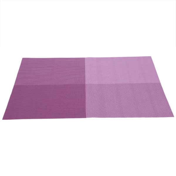 4st rektangulära bordsmattor för matbord rutmönster PVC matbordsunderlägg (lila)