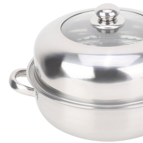 28CM Rostfritt Stål Enkelskiks Lagergryta Hotpot Mat Ångkokare Gryta Köksredskap Hushåll Matlagning