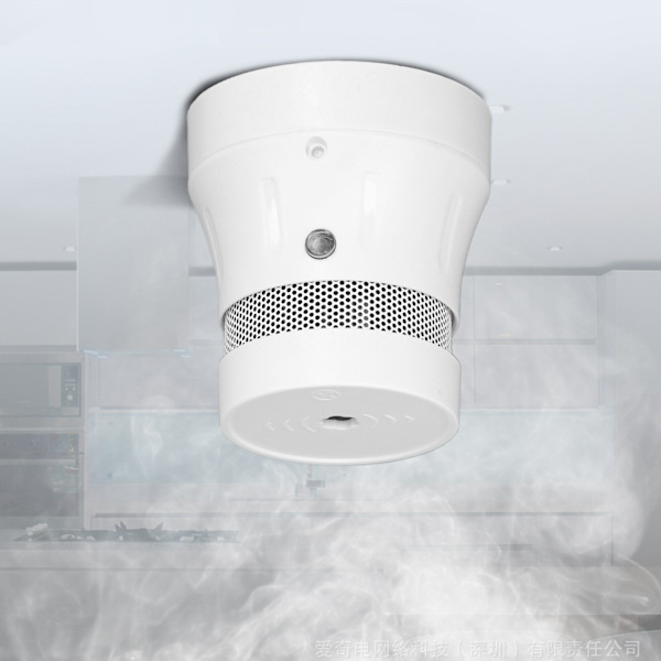 Rökdetektor med WIFI-stöd för Tuya-appen med röstvarning och LED-ljus, smart brandvarnare för hemmet