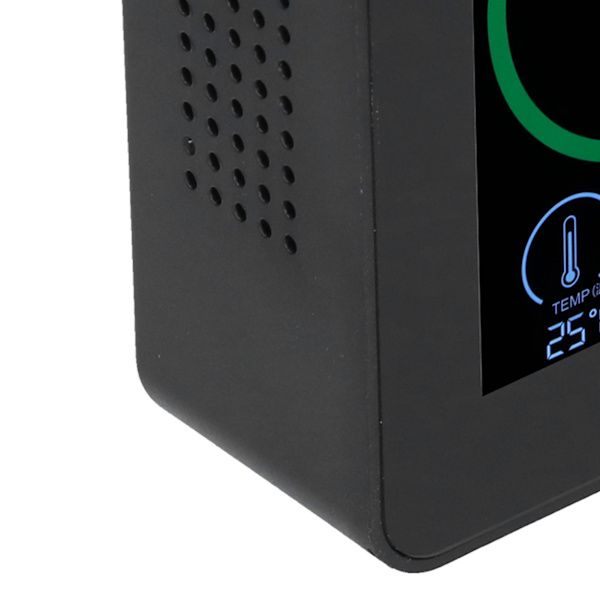 Luftkvalitetsdetektor Digital USB-laddning Koldioxidmonitor Temperatur Fuktighet TVOC-detektorSvart