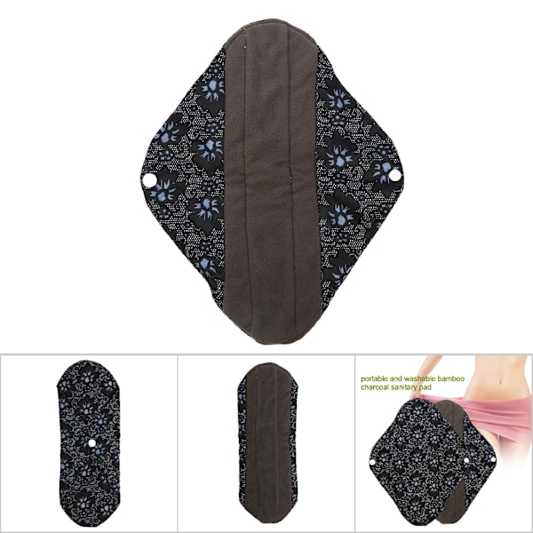 Women Health Reusable Bamboo Charcoal Menstrual Pad Cloth Washable Mama Sanitary Towel WSD10