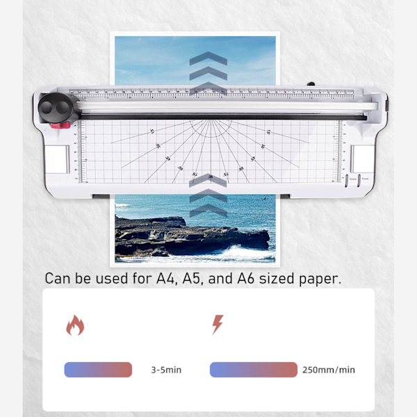 Laminatormaskin 9 tum A4 Termisk Varm Kall Laminering Maskin EU-kontakt 220-240V för Hem Skola Kontor