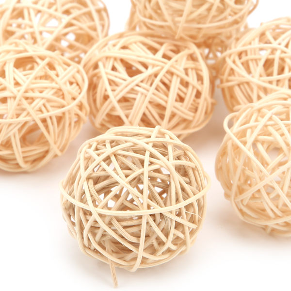 Sepak Takraw Leksak Naturlig Färg Rotting Säker och Oskadlig Papegoja Smådjur Tuggleksak för Papegoja5CM