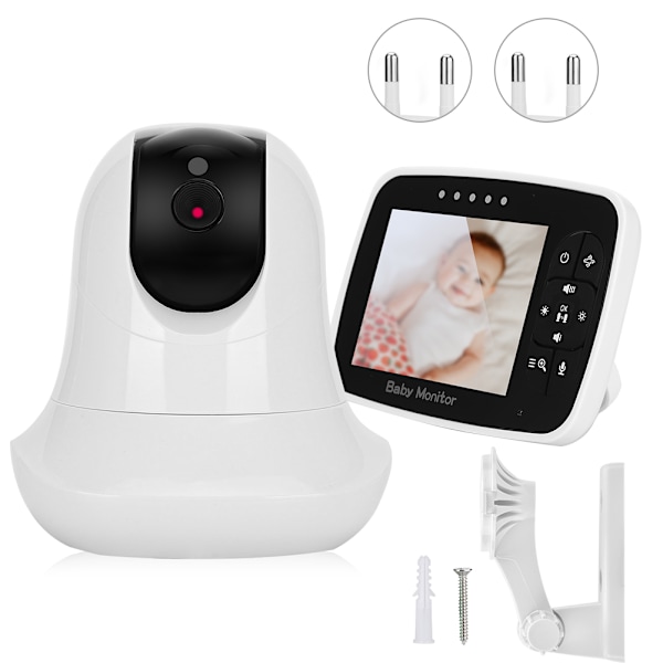 3,5 tuuman PTZ-zoom-vauvanvalvontakamera, 2-suuntainen intercom, lämpötilan tunnistus, yökuvaus, kehtolaulut, EU 100-240V