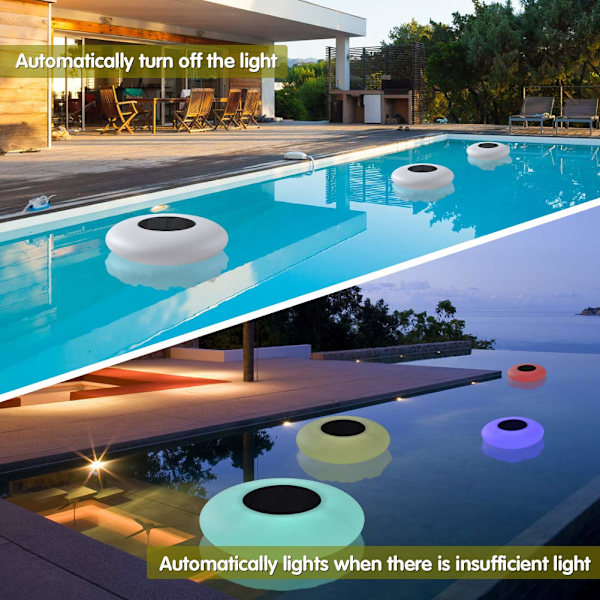 Flytande poolljus, uppgradera RGB-färgskiftande LED-poolbollar, vattentäta badleksaker, nattlampa för barn, perfekt för poolen