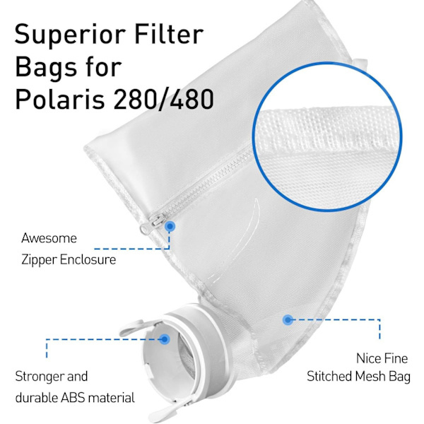 Erstatningsfilterpose i nylon til Polaris 280/480 poolrobot