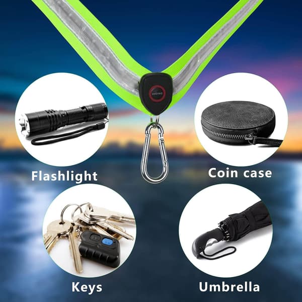Løpelys for løpere Refleksbelte for turgåere om natten LED sikkerhets skulderstropp USB oppladbart lysende løpebelte