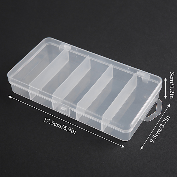5 Fack Fly Lure Box Fiske Tackle Förvaringslåda Skedkrok Bete Tackle Väska Liten