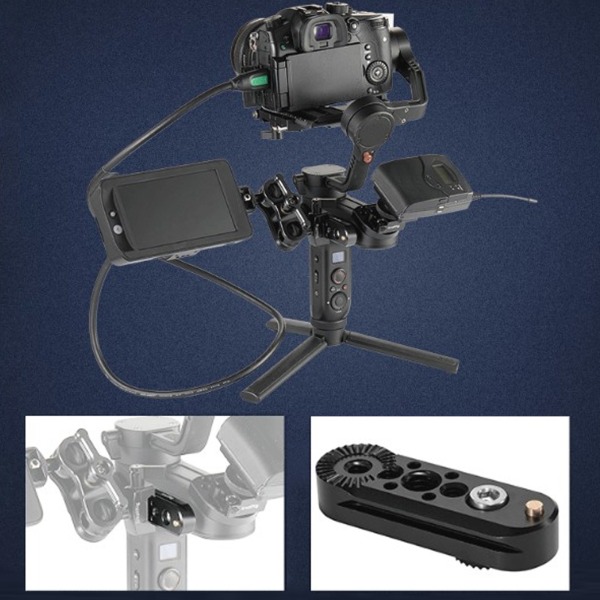 Legering til kamerastabilisator i aluminium, adapterplade til ZHIYUN weebill s sort
