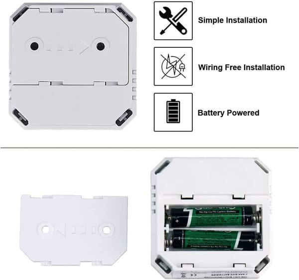 Batteridriven kolmonoxidvarnare med LCD-display och ljudvarning, UL-certifierad, 2-pack