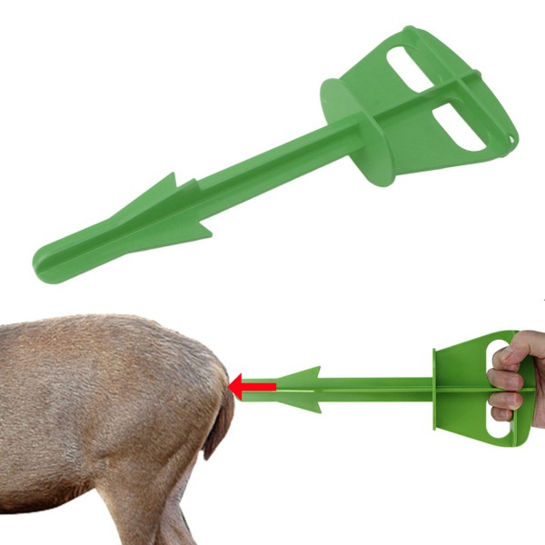 Butt Out Tool Plastic Hunters Butt Out Tool for hjort Store husdyr Anal Cleaning Green