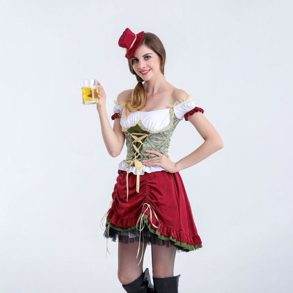 Öljungfru bonduniformer Oktoberfest Öltjejdräkt Halloween Cosplay Fin långklänning för fyra säsonger