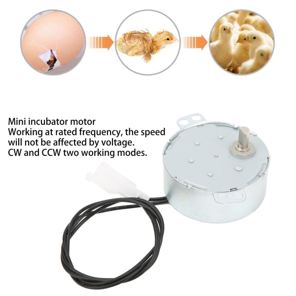 Automatisk Inkubator Motor CW / CCW Dual Mode Lav Hastighet Egg Vending Mini Inkubator Utstyr 220V