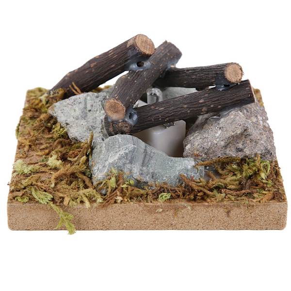 Dukkehus Miniature Have Scene Bål Træ Simulation Bål Model Legetøj TilbehørBål