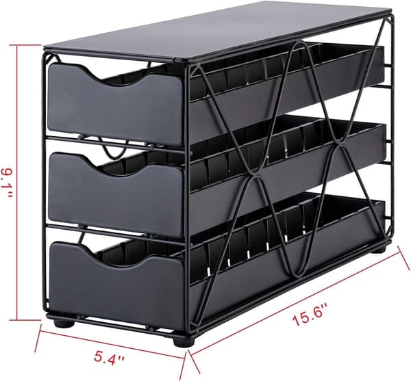 Flagship Pod Holder Vertuo Pod Skuffe Stor Multi Tier Kaffepudeholder 3 Tier 60 Kapsler Kapacitet
