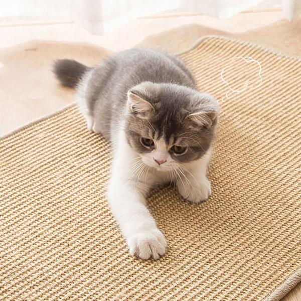 Cat Scratch Mat Förhindra halka Reptåligt möbelskydd Sisal Cat Scratching Pad för soffa Vägggolv L med spik (80x50cm / 31,5x19,7in)