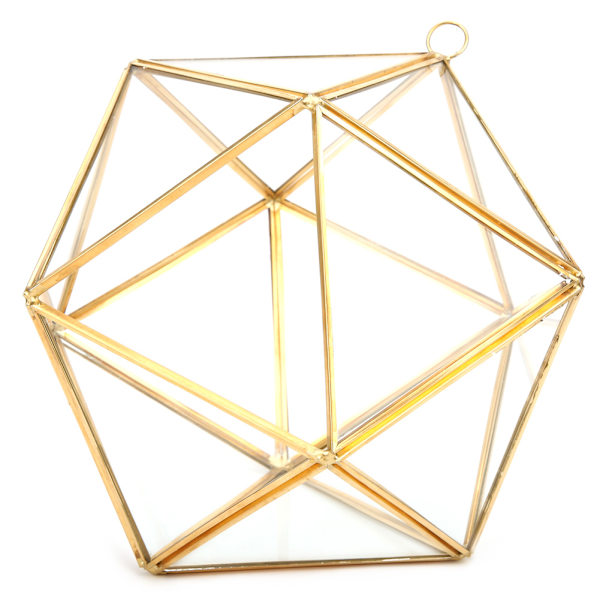 Unik geometrisk polyhedral form glasblomkruka dekorativ växtkruka behållare