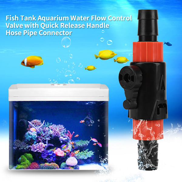 Fiskebeholder Akvarium Vandstrømsreguleringsventil med Hurtigudløserhåndtag Slangeforbindelse 16/22mm(L)