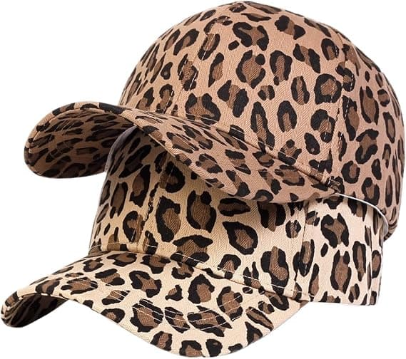 Unisex Leopardprint Baseballkasket Justerbar Afslappet Solhat til Forårs- og Efterårsudendørsaktiviteter