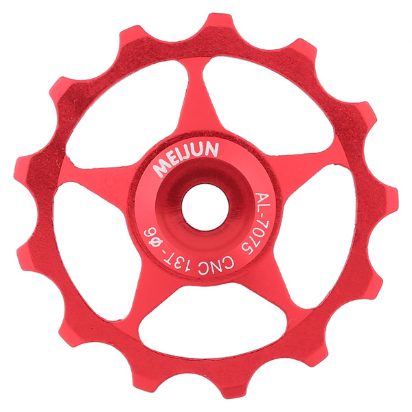 Alumiininen maantiepyörän ohjainpyörän laakeri Derailleur-pyörän ohjainrulla (punainen, 13T)