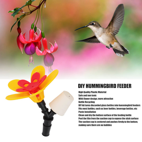 DIY Kolibrimatare Hängande Flaska Återvinning Blomma Kolibrier Matningskit för Trädgård Gård Enstaka Blomma