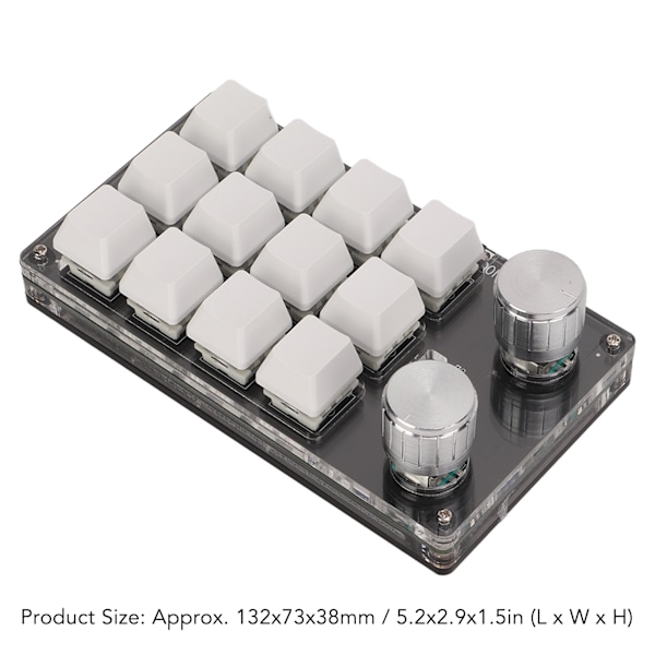 Programmerbar DIY Genvejstastatur Trådløst Multifunktionelt USB Bluetooth Dobbelttilstand 12 Taster med Knapper til Kontor Spil